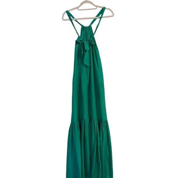 Banana Republic Silk Maxi Dress Ibiza Green Goddess Like New XS - Picture 5 of 11